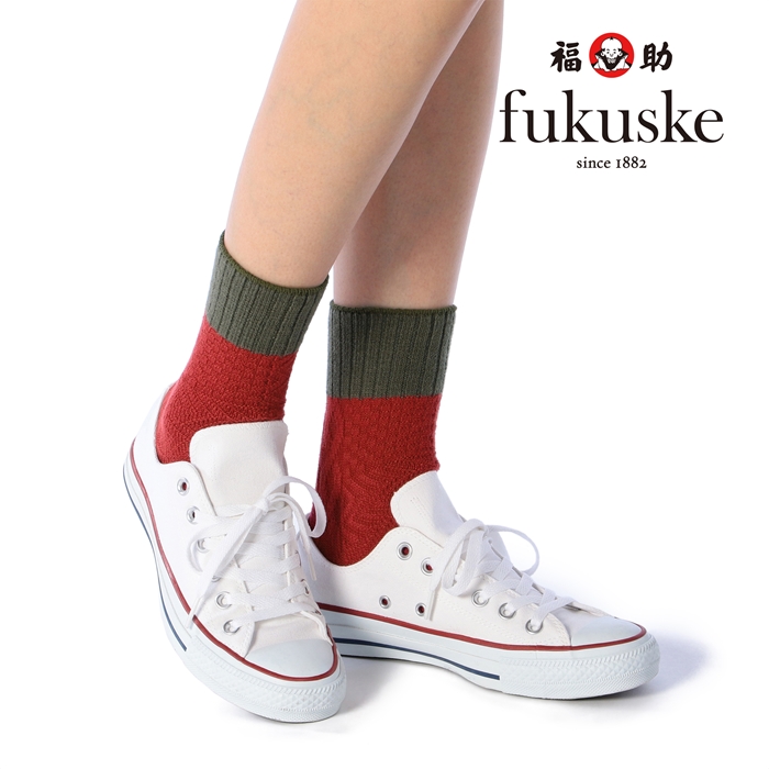 fukuske 5サイズ リンクス編み クルー丈 ソックス
