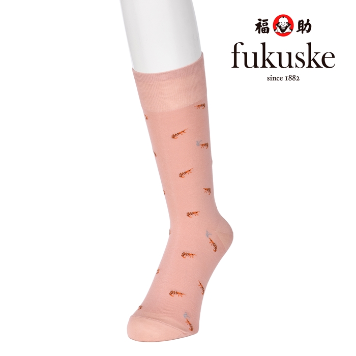 fukuske 海老柄 クルー丈 ソックス