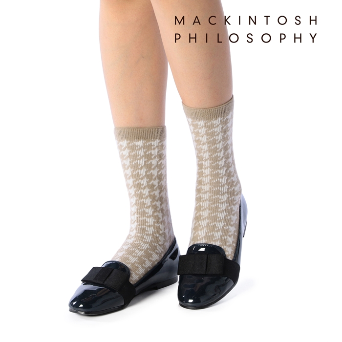 MACKINTOSH PHILOSOPHY 千鳥格子 クルー丈 ソックス