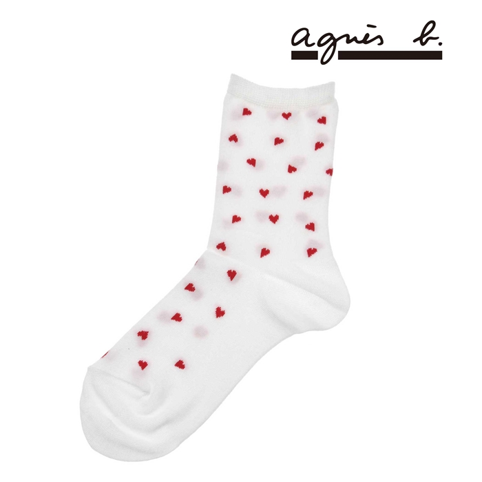 agnes b. アニエスベー プチハート クルー丈 ソックス