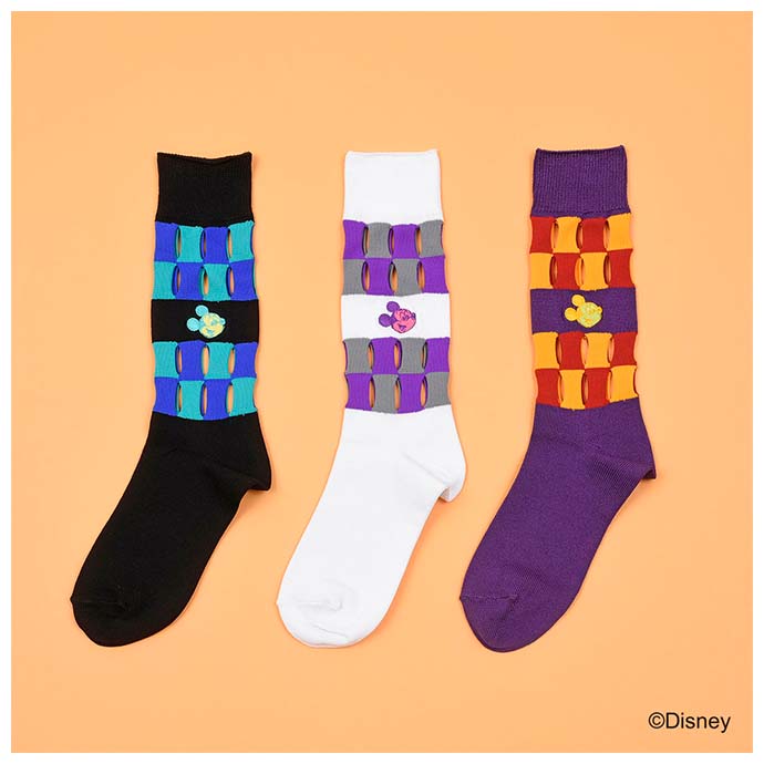 Disney (ディズニー) “ミッキー” 刺繍 クルー丈