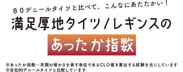 満足厚地タイツ/レギンスのあったか指数