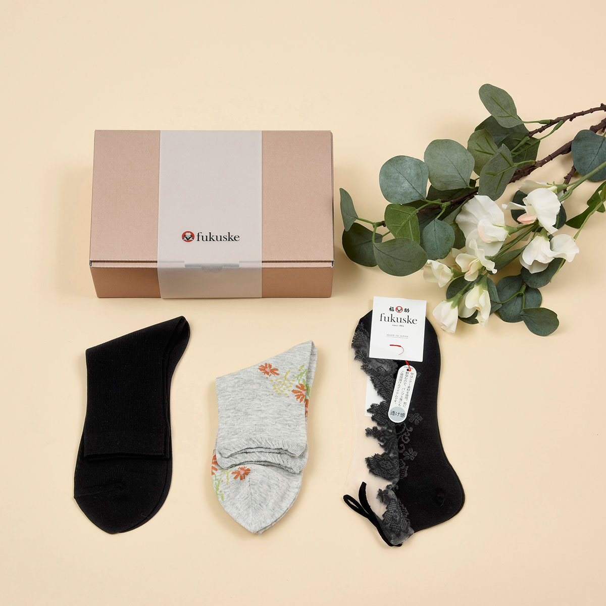 足元はなやか3足セット アソート002