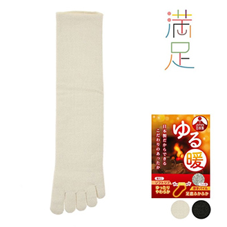 靴下 ショート丈 レディース 満足 ゆる暖 無地 五本指 日本製 裏起毛 3245-897 婦人 女性 フクスケ fukuske