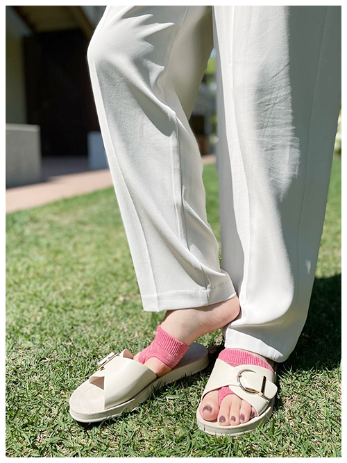 fukuske 表糸シルク100% 5本指 つま先なしソックス