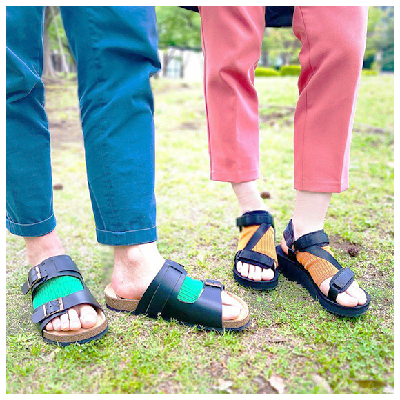 fukuske 表糸シルク100% 5本指 つま先なしソックス