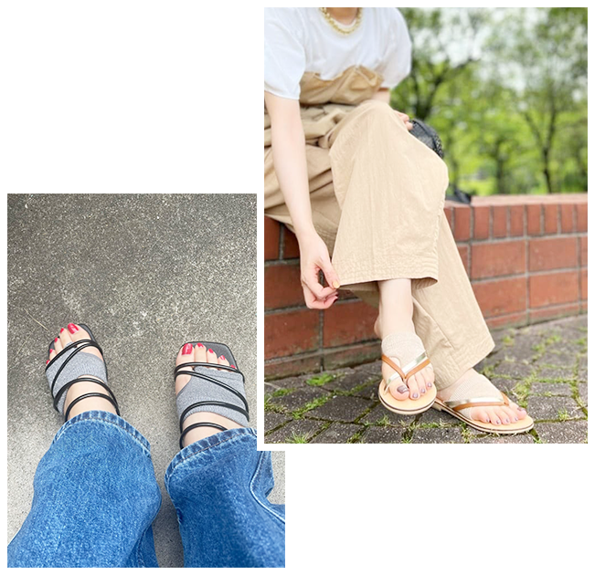 fukuske 表糸シルク100% 5本指 つま先なしソックス