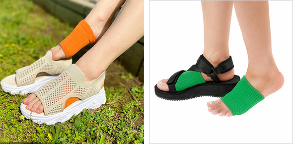   . fukuske チューブタイプ リブ つま先なし ソックス