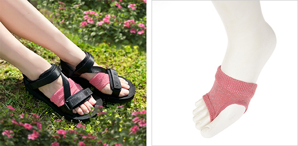   . fukuske トングタイプ ラメ つま先なし ソックス