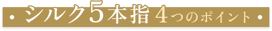 シルク5本指4つのポイント