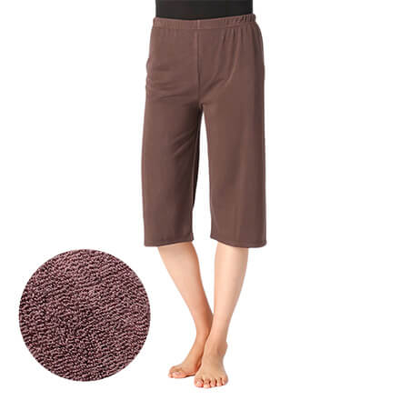 インナー レディース タオルパンツ 無地 膝下丈