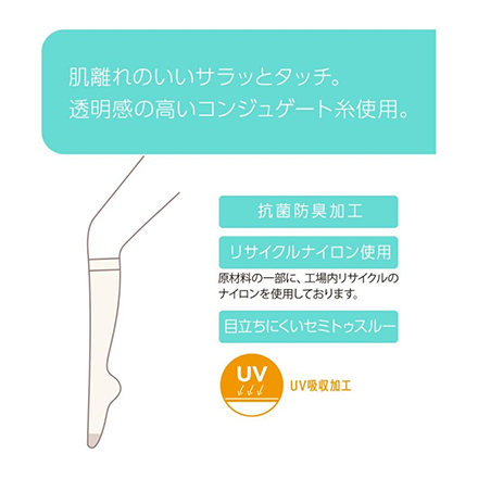 ストッキング レディース デイリー満足 サマー コンジュゲート 3足組 190-3703 M-L ベージュ 婦人 女性 フクスケ fukuske