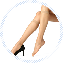 満足 ＜ひざ下丈＞ 《涼感着圧》 ショートストッキング