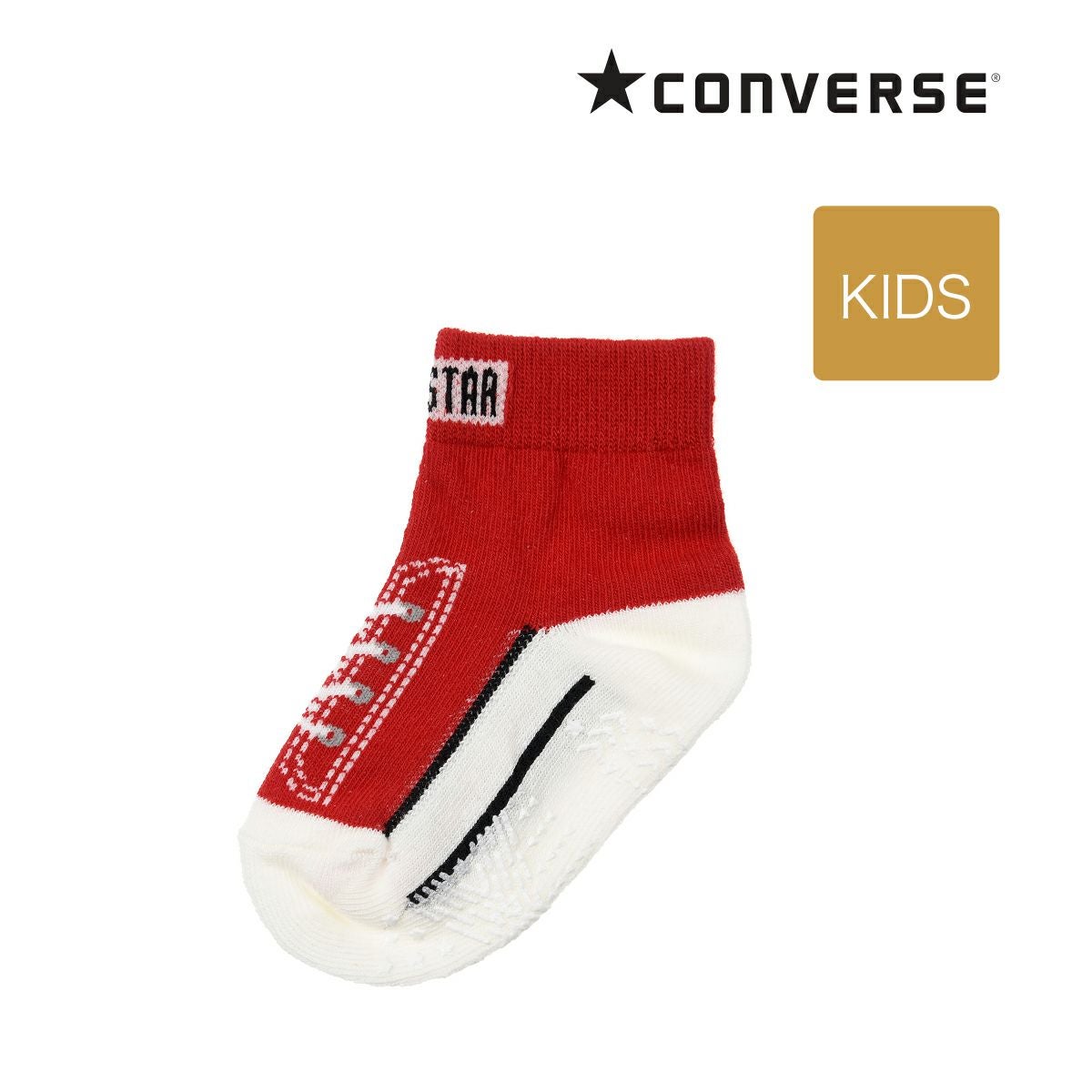 ベビー CONVERSE(コンバース) スニーカー柄 すべり止め付き ショート丈ソックス