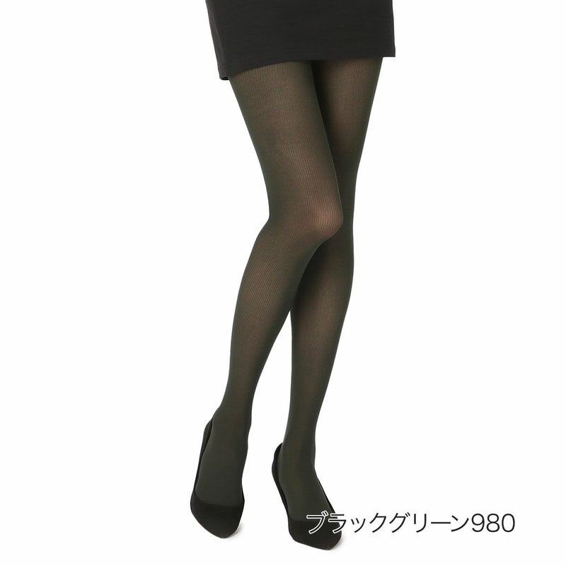 レディースタイツフェイクカラーリブ