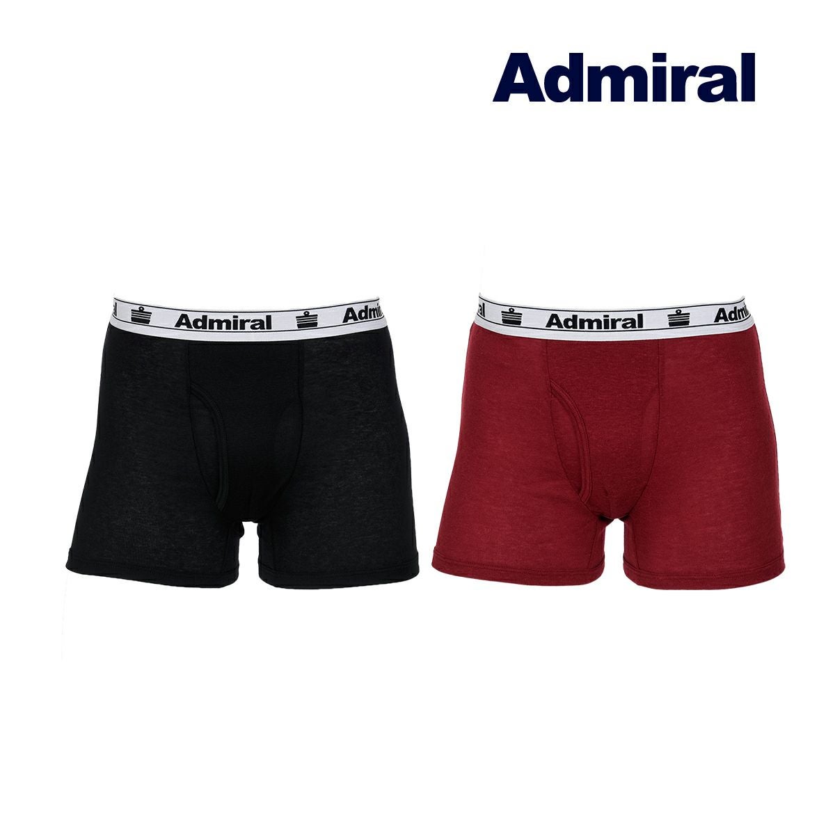 ボクサーブリーフ メンズ Admiral(アドミラル) ウエストゴム ロゴ付き 2枚