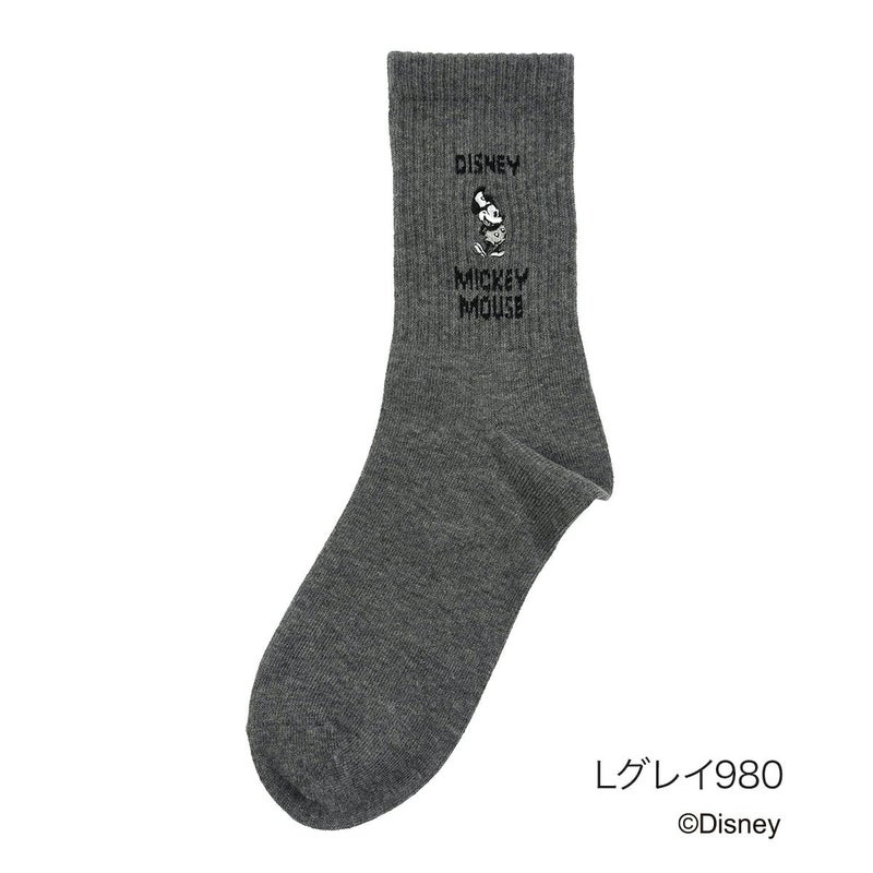 レディースソックスミッキーマウス刺繍入り片面刺繍