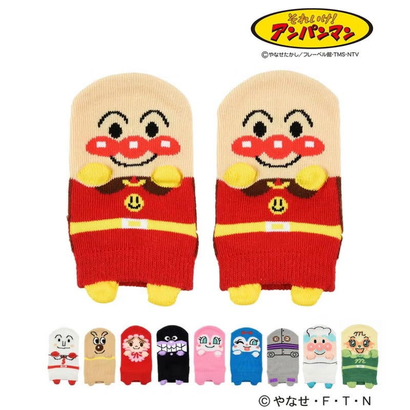 ベビーソックスばいきんまんドキンちゃんしょくぱんまんチーズ滑り止め付
