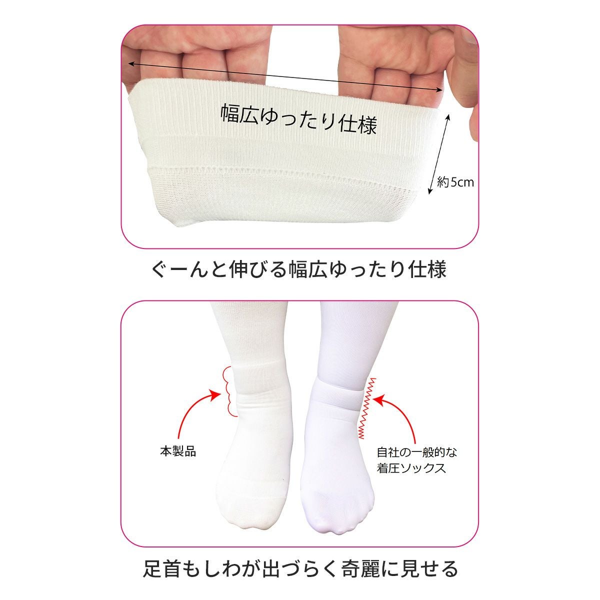 靴下 着圧 ハイソックス ユニセックス fukuske 秒ではける 秒着圧 無地