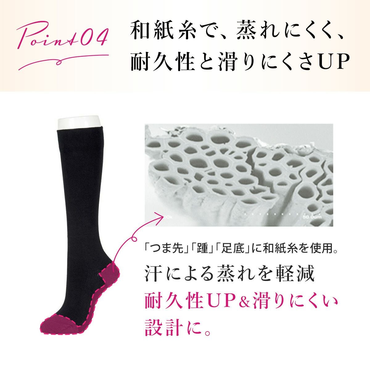 靴下 着圧 ハイソックス ユニセックス fukuske 秒ではける 秒着圧 無地