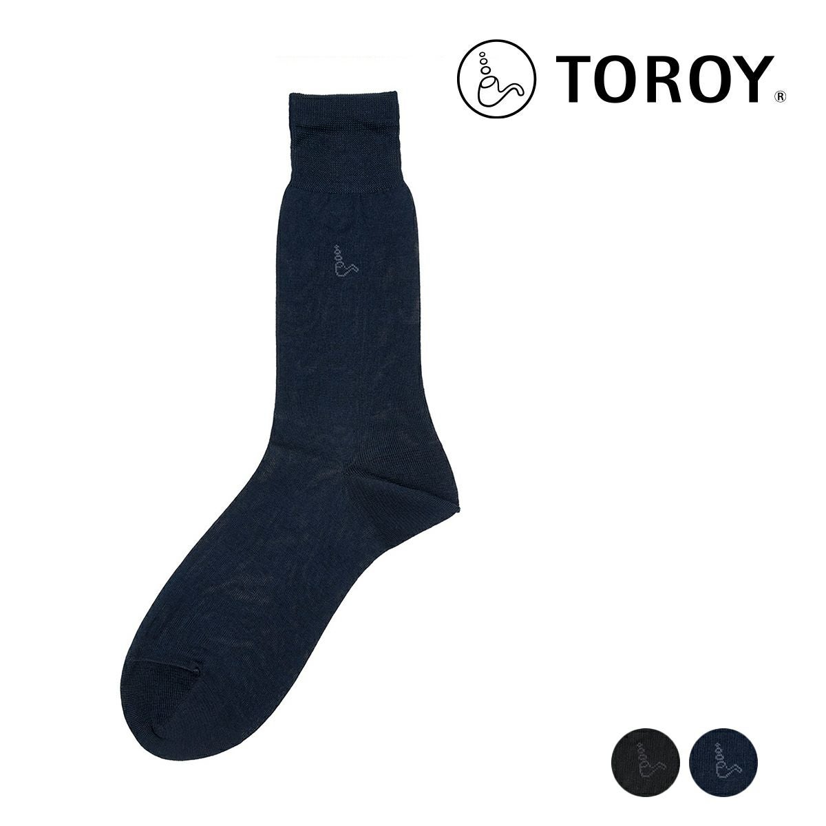 TOROY(トロイ)】靴下 無地 ワンポイント 刺しゅう 靴下 クルー丈 綿100