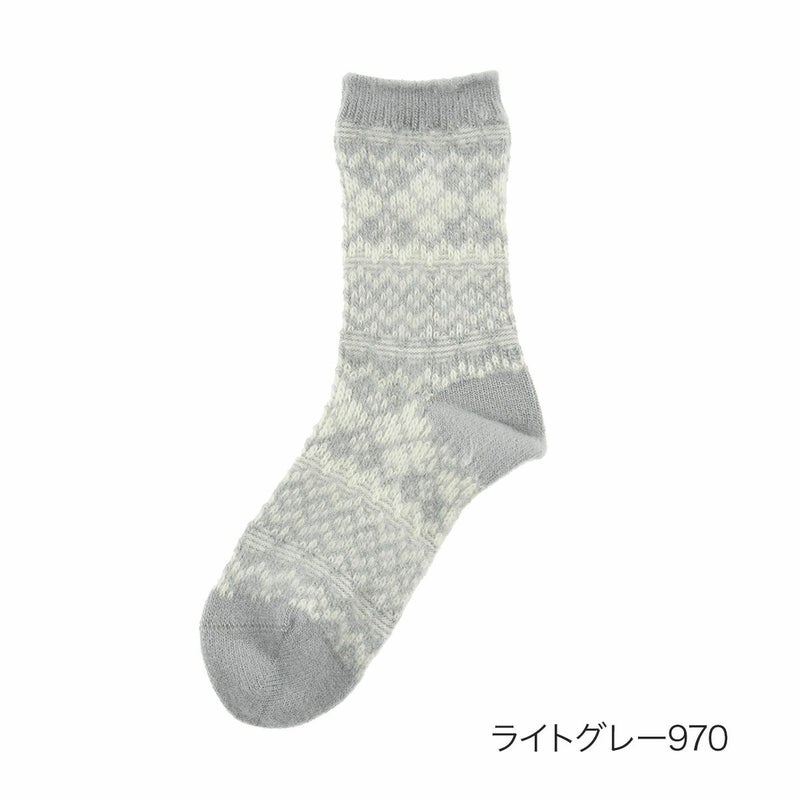 ノルディック柄クルー丈履き口やわらか