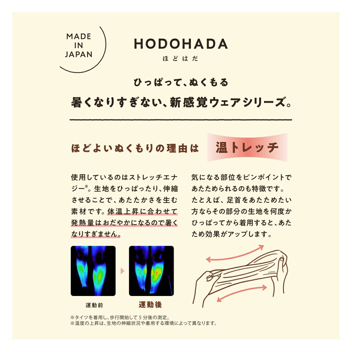 HODOHADA】 レギンス 無地 10分丈 ストレッチエナジー使用(010-1001