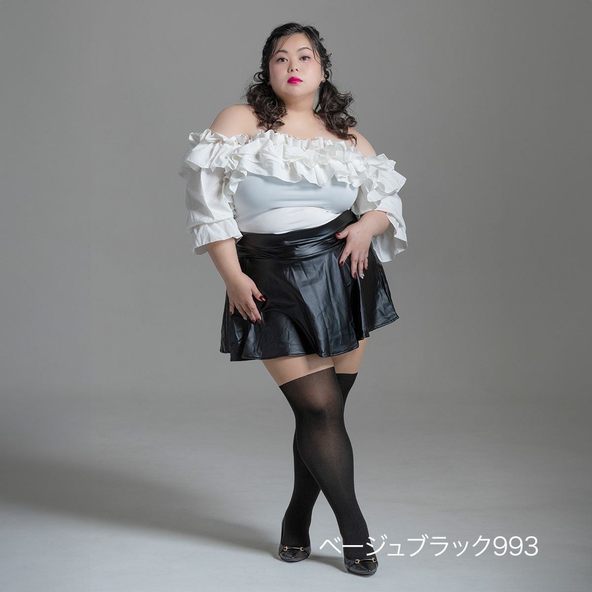 momoske(モモスケ)】 パンティストッキング 無地 フェイクニーハイ