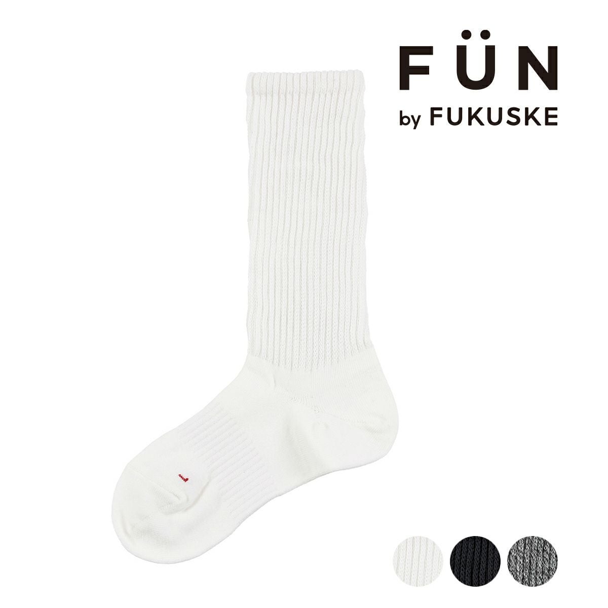 fukuske FUN(フクスケファン)】 靴下 NewNormalSocks 杢柄 無地 クルー