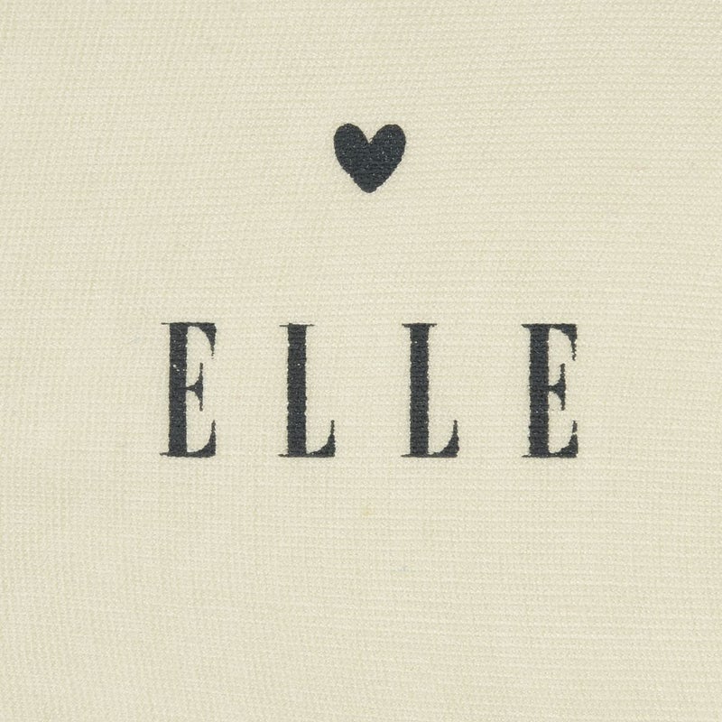 【ELLE(エル)】靴下リブラインネコ柄クルー丈足底転写(3102-205)