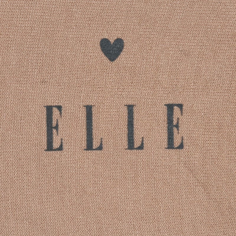 【ELLE(エル)】靴下バイカラーパフューム柄クルー丈足底転写(3102-208)