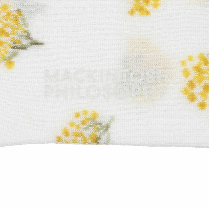 【マッキントッシュフィロソフィー】靴下ミモザ柄クルー丈(3107-202)