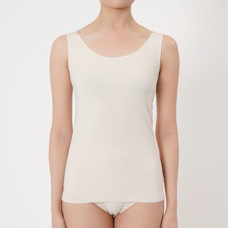 【満足美涼活】タンクトップ天然素材シリーズ無地袖なし綿混素材(37-4540F)