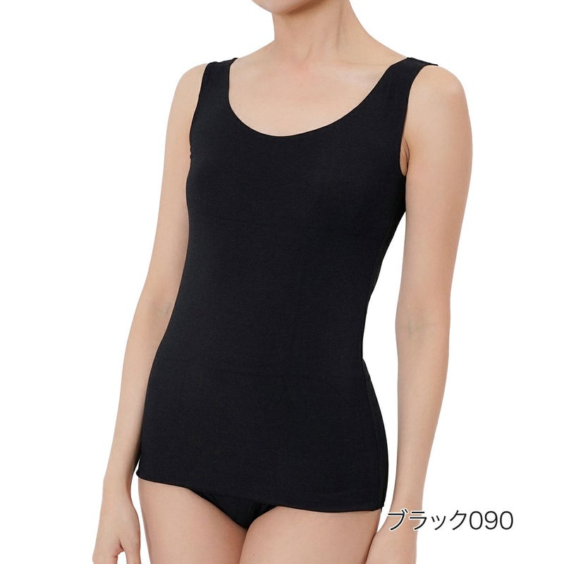 【満足美涼活】タンクトップ天然素材シリーズ無地袖なし綿混素材(37-4540F)
