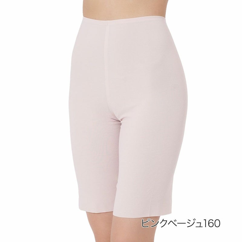 【満足美涼活】インナーボトム天然素材シリーズ無地5分丈綿混素材(37-4541F)