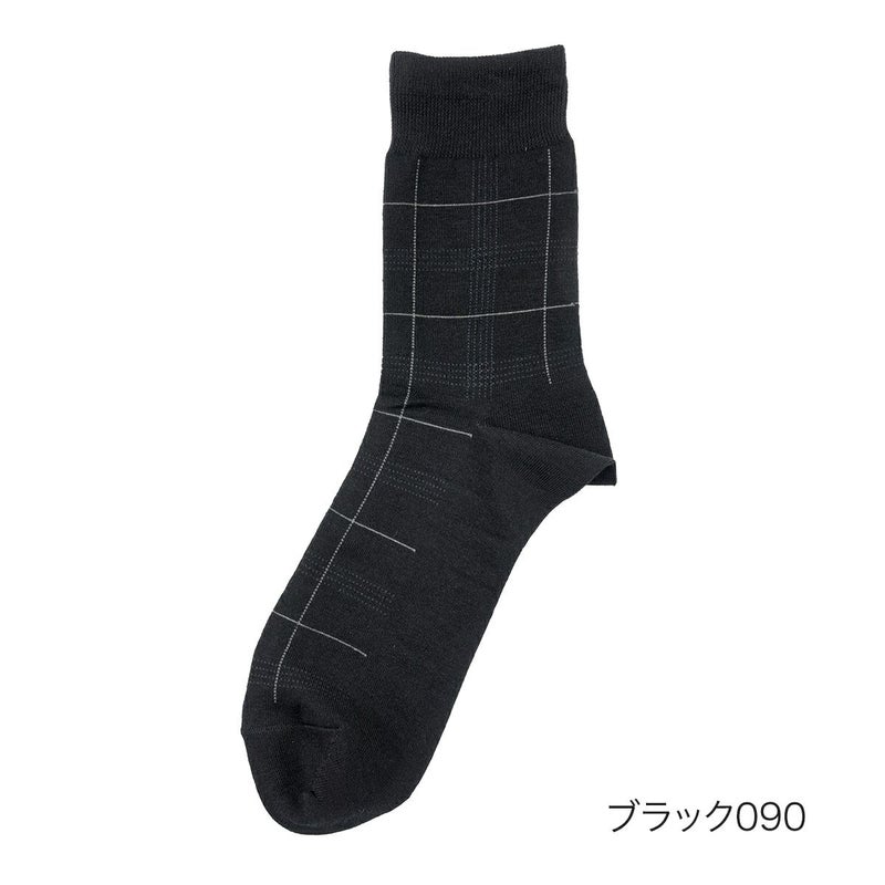 【満足】靴下消臭チェック柄ハーフ丈DRY素材吸水速乾(33127W)