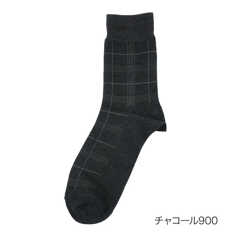 【満足】靴下消臭チェック柄ハーフ丈DRY素材吸水速乾(33127W)