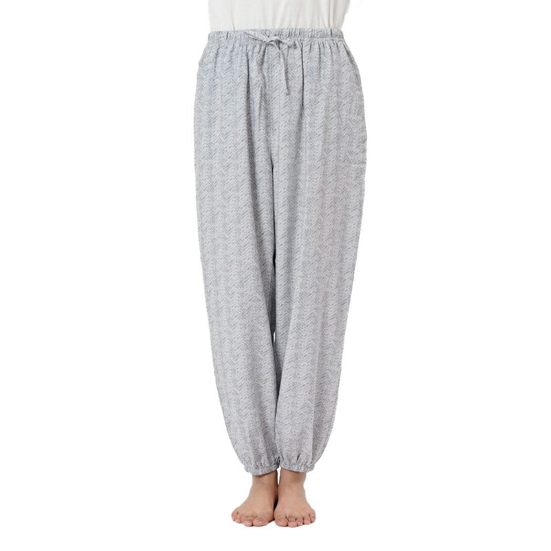 【fukuske(フクスケ)】ジョガーパンツヘリンボーン柄ボタニカル柄ジョガーパンツサイドポケット付き(RMP0042)