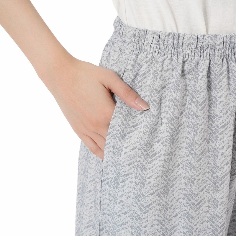 【fukuske(フクスケ)】ジョガーパンツヘリンボーン柄ボタニカル柄ジョガーパンツサイドポケット付き(RMP0042)