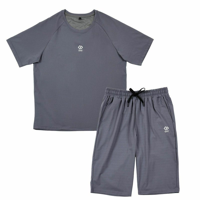 Colantotte(コラントッテ)：ACTIVE上下セット ルームウェア 無地 ワンポイント 上下セット ラグラン半袖 ハーフパンツ ストレッチメッシュ ウエストシャーリング(調節ひも有)(HRT-6001)