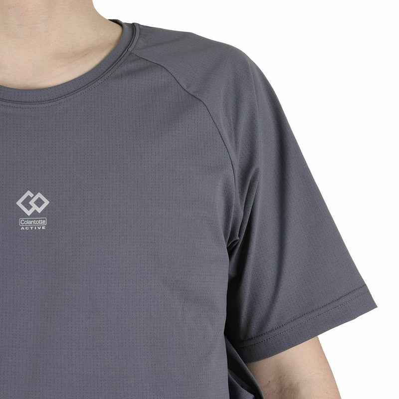 Colantotte(コラントッテ)：ACTIVE上下セット ルームウェア 無地 ワンポイント 上下セット ラグラン半袖 ハーフパンツ ストレッチメッシュ ウエストシャーリング(調節ひも有)(HRT-6001)