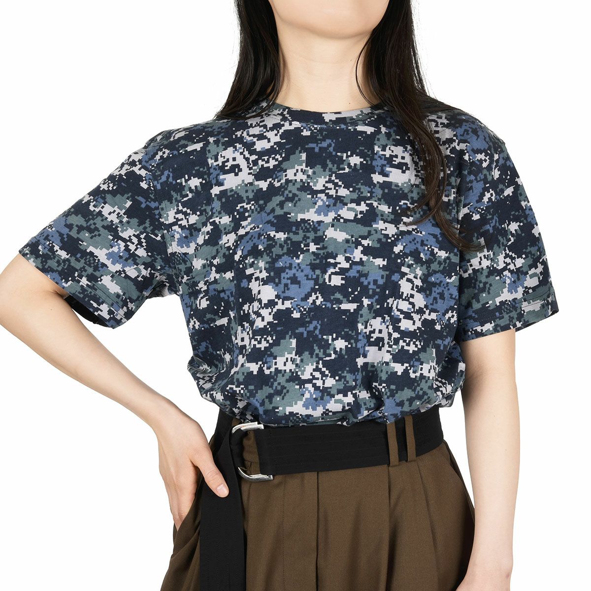 fukuske】 Tシャツ デジタルカモフラージュ柄 半袖 吸湿性(K250001C