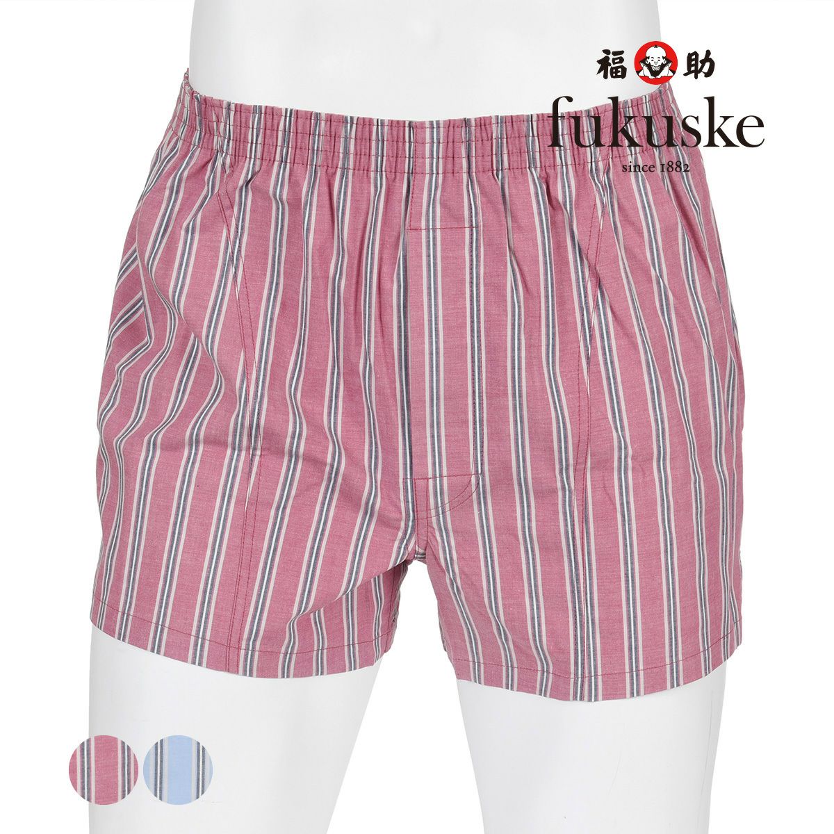 fukuske(フクスケ) 】 SHITATEYAPANTS トランクス ストライプ柄 前開き