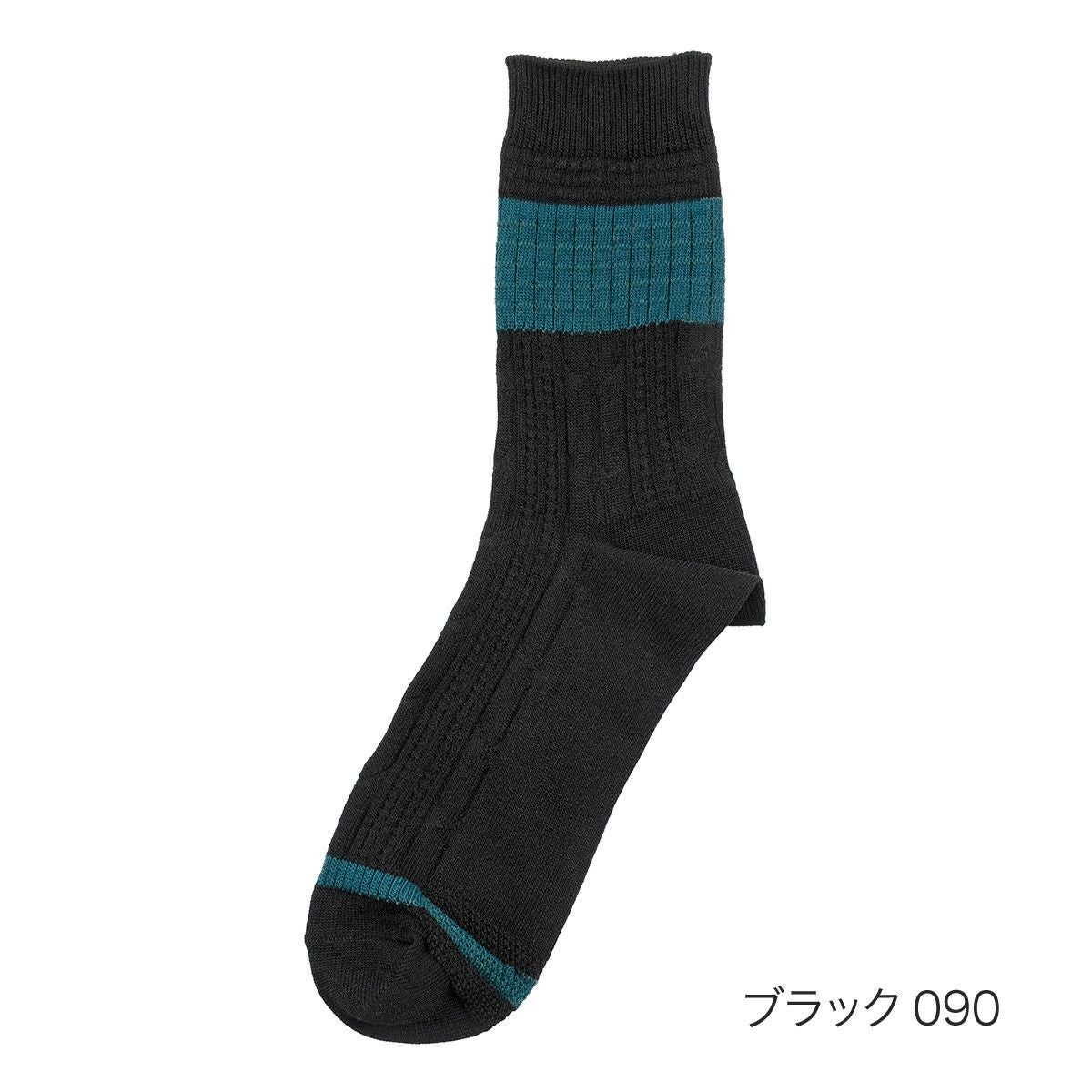 MURENO(ムレノ)】 靴下 縄柄×ワッフルリンクス クルー丈 (60016W) | 柄