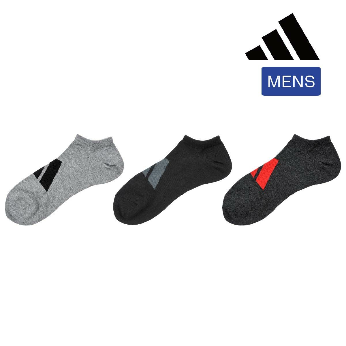 adidas(アディダス)】3足組 靴下 DEO 無地 ロゴ スニーカー丈 消臭