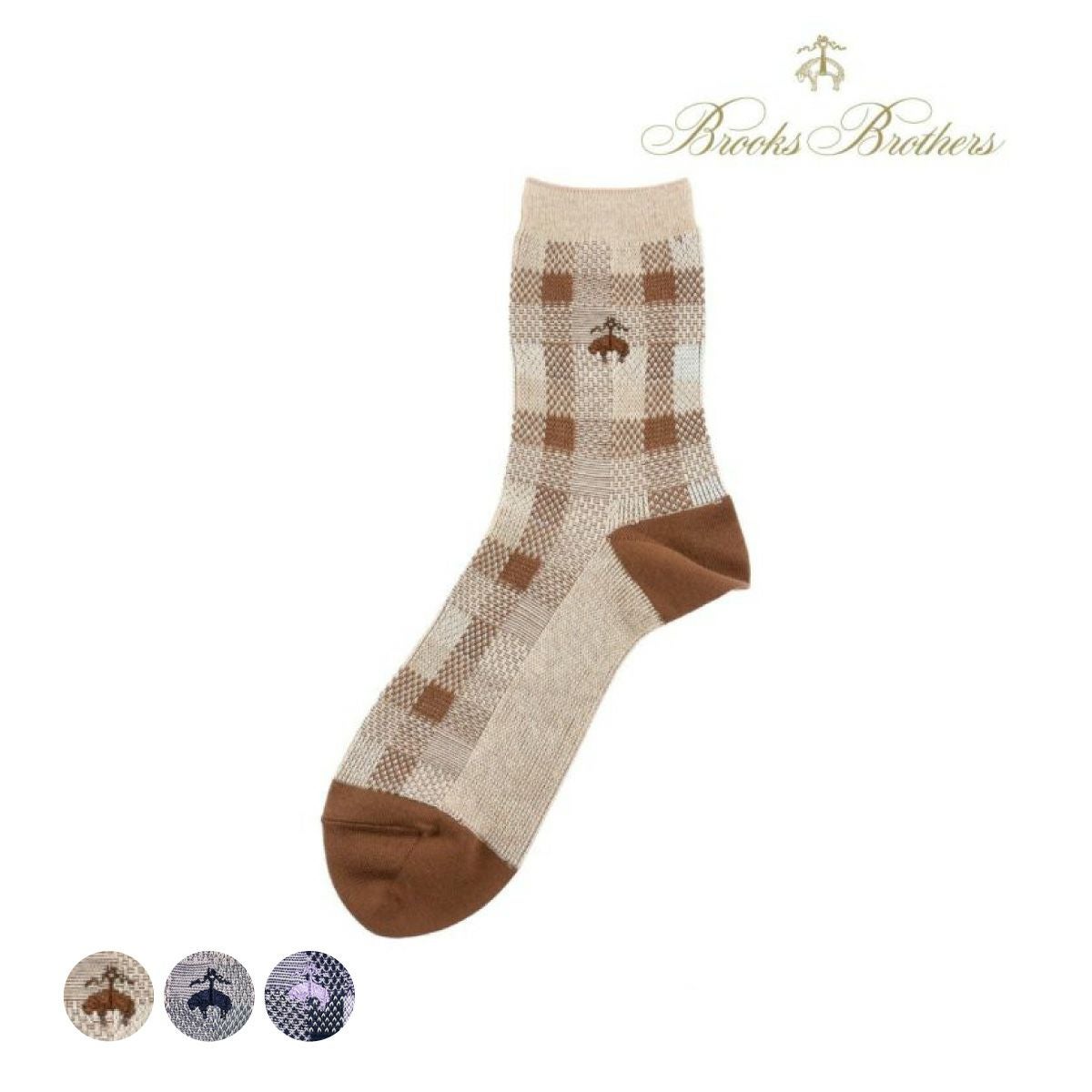 Brooks Brothers(ブルックス ブラザーズ)】 靴下 チェック柄 ミドル丈