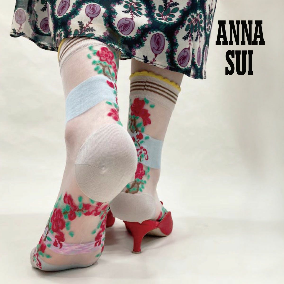 ANNA SUI(アナスイ)】 靴下 フラワーシャワー クルー丈 (3136-210