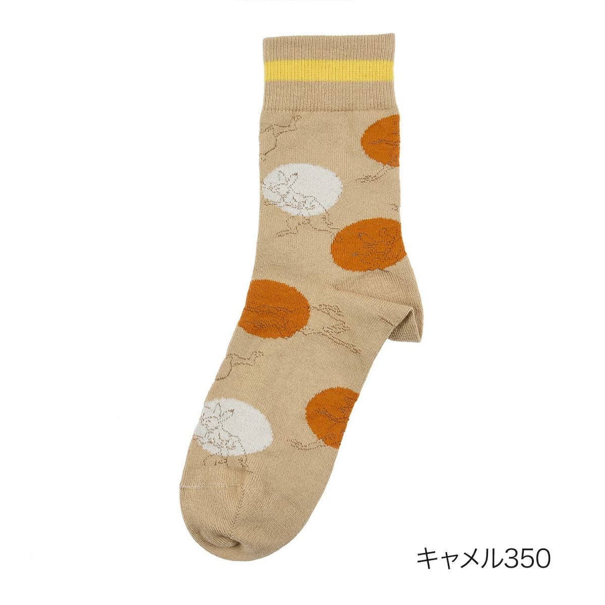 鳥獣戯画】 靴下 うさぎ柄 クルー丈 (3163-280) | 柄ソックス | 福助