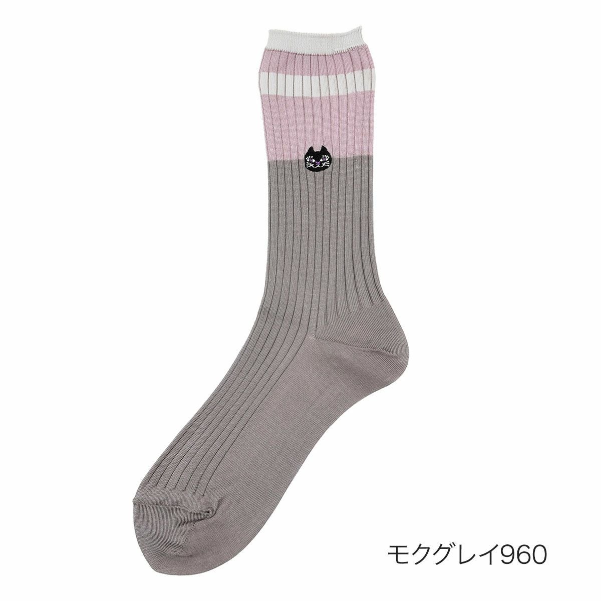 ANNA SUI(アナスイ)】 靴下 2ライン クルー丈 (3336-200) | 柄ソックス