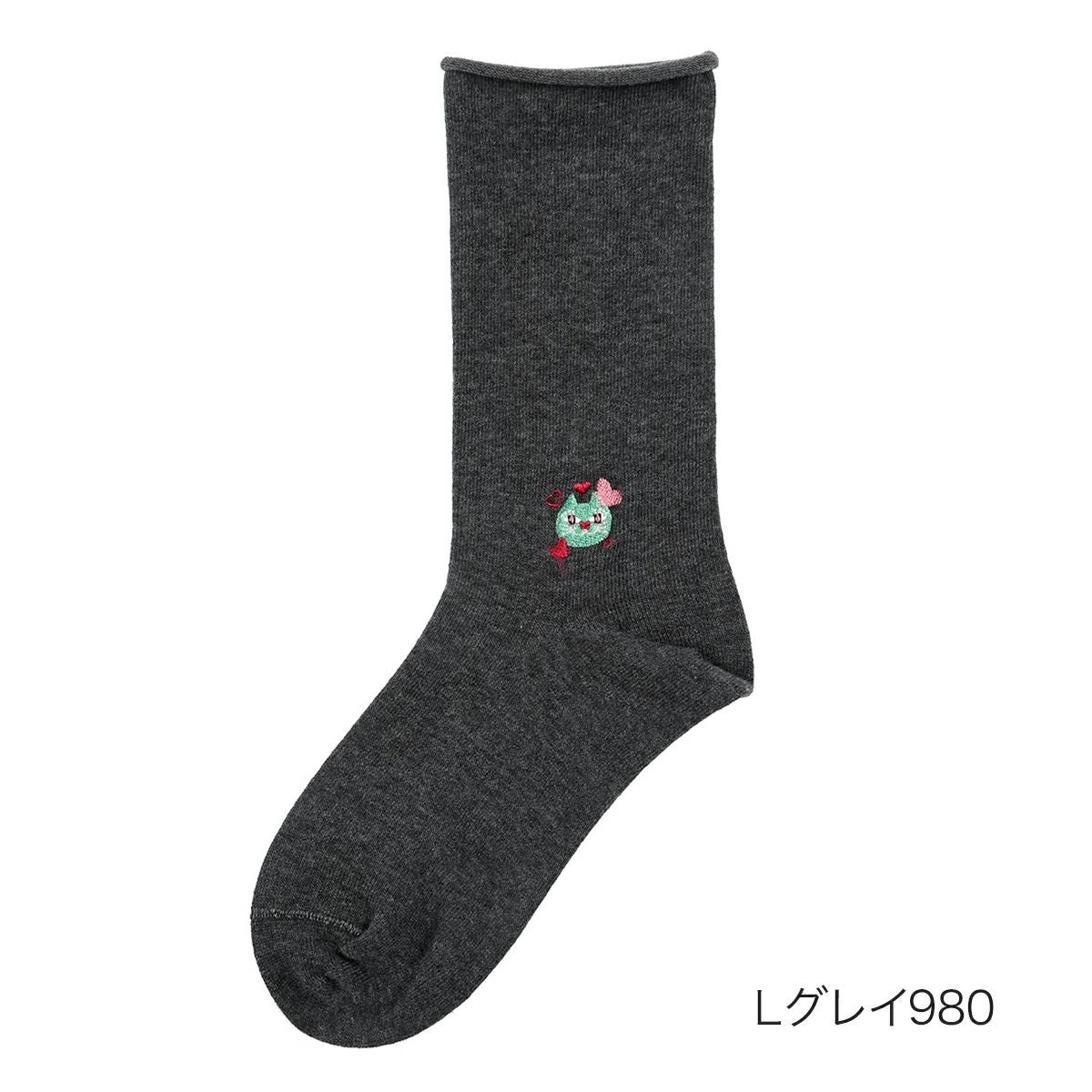 ANNA SUI(アナスイ)】 靴下 無地 ティティ 刺しゅう クルー丈 (3336